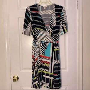 Como Vintage EUC Geometric Wrap Dress